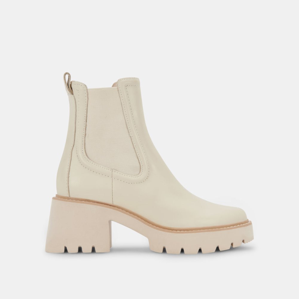 Dolce Vita Hawk H20 Wide Booties Ivory Leather