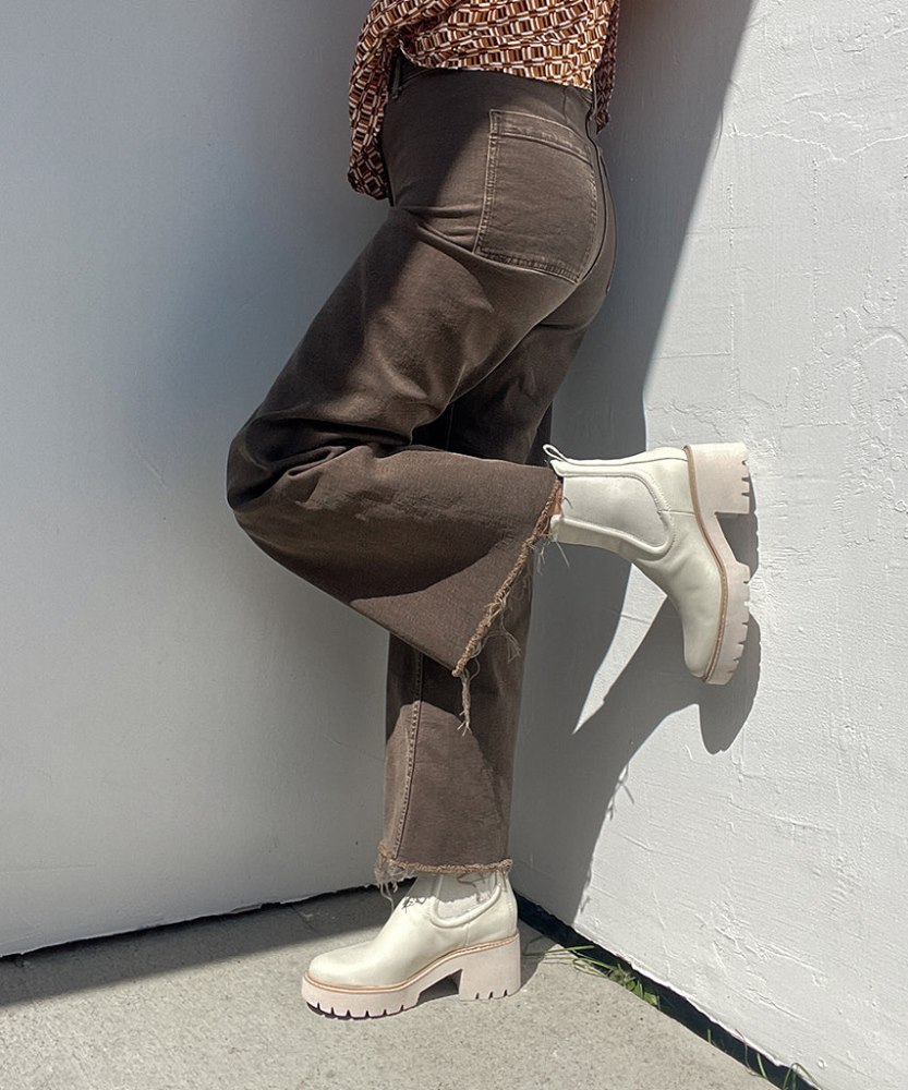 Dolce Vita Hawk H20 Wide Booties Ivory Leather