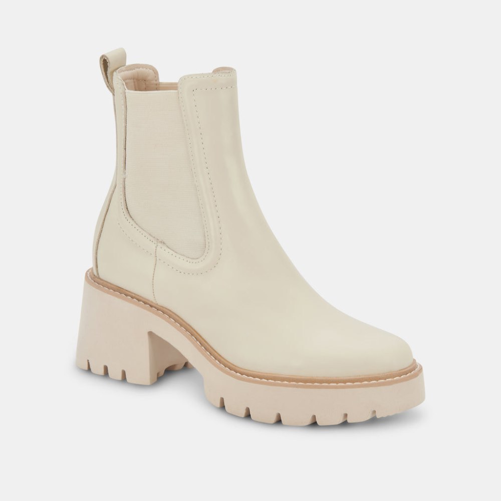 Dolce Vita Hawk H20 Wide Booties Ivory Leather