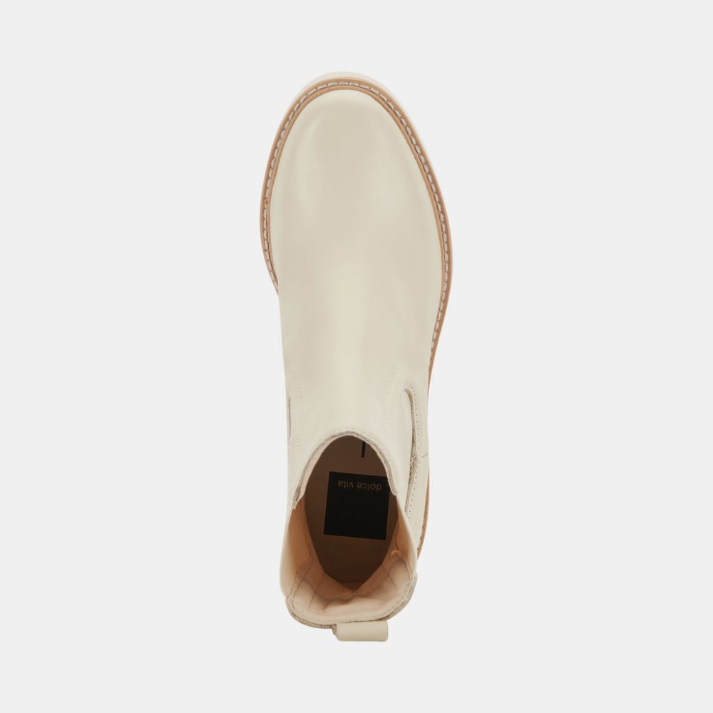 Dolce Vita Hawk H20 Wide Booties Ivory Leather