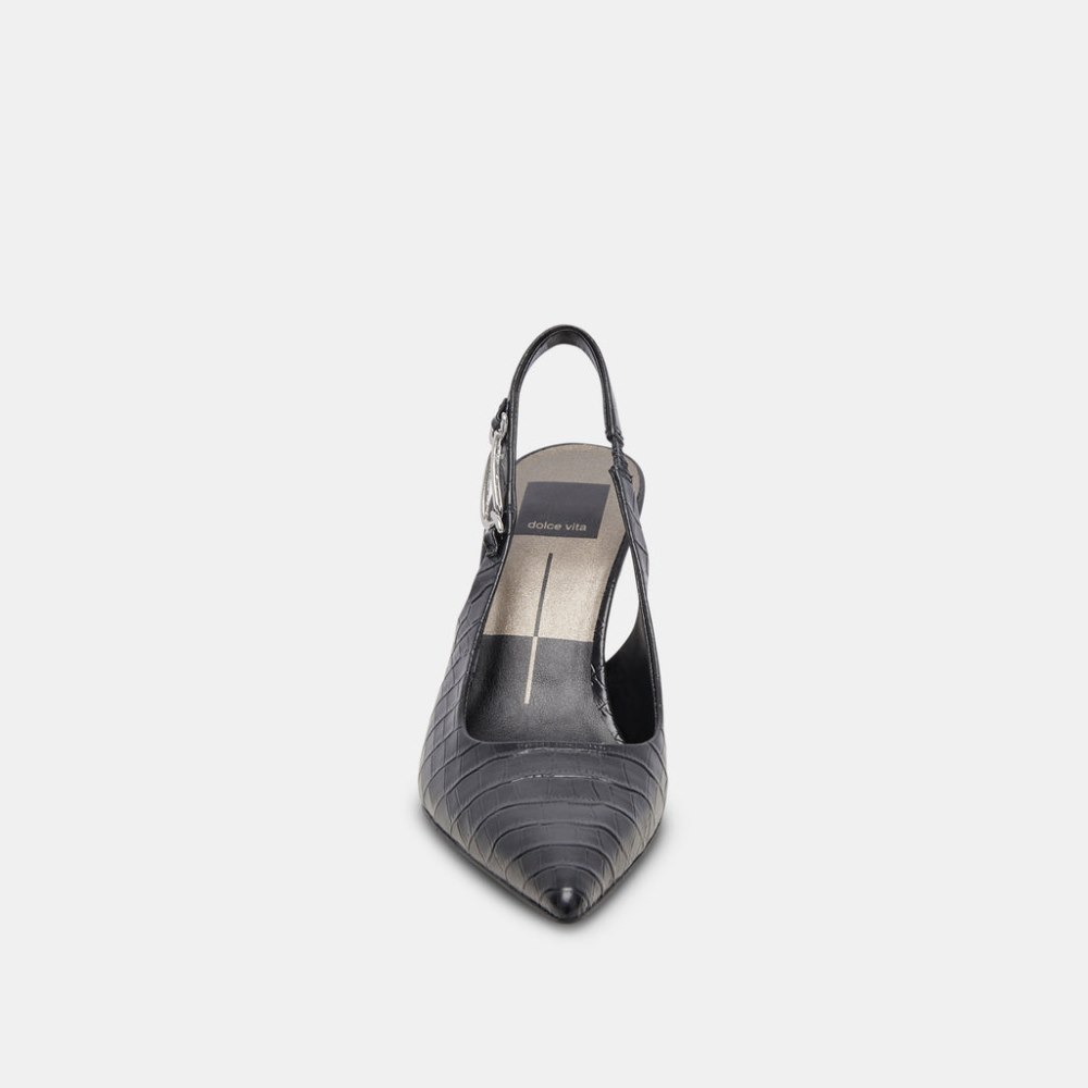 Dolce Vita Krista Heels Noir Embossed Leather