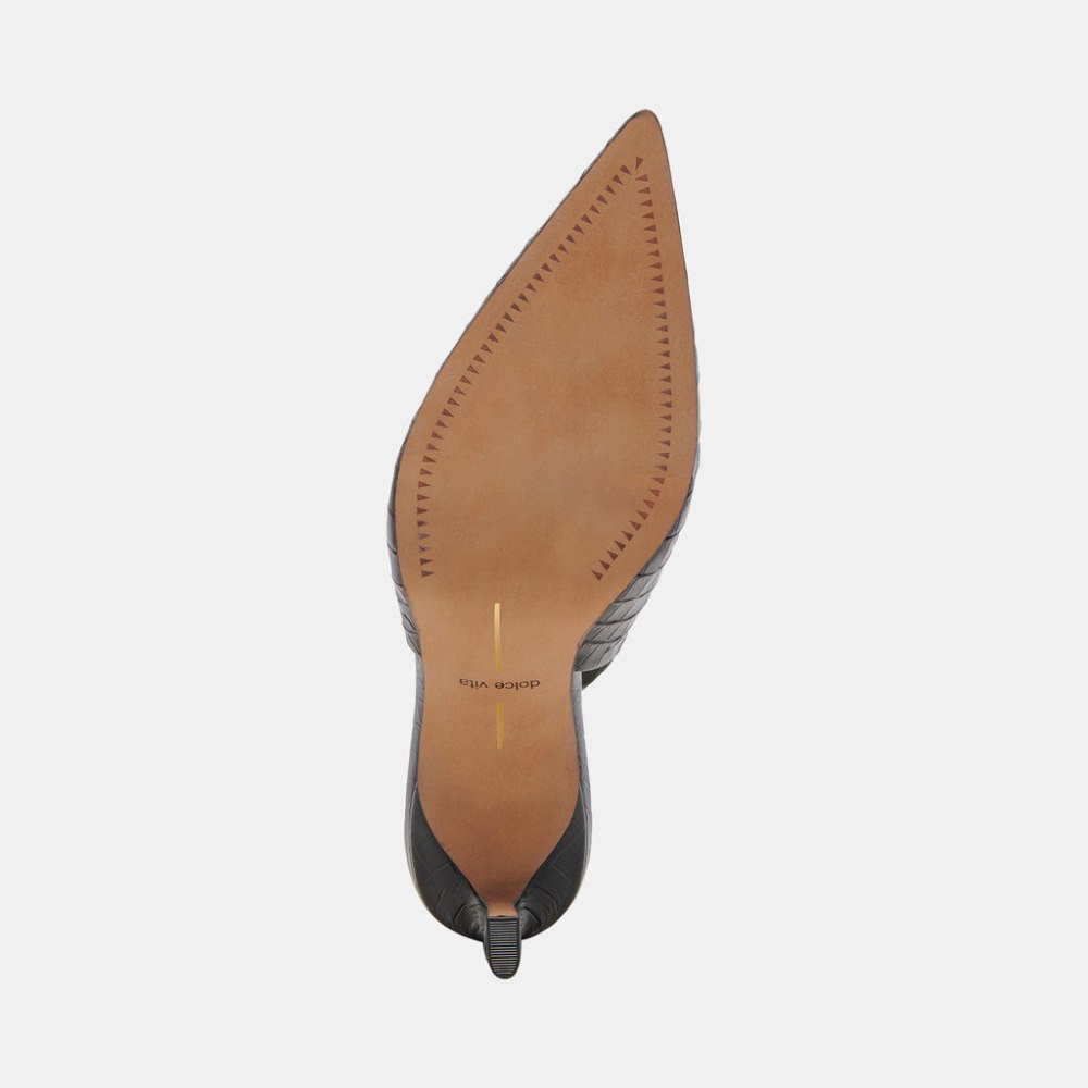 Dolce Vita Krista Heels Noir Embossed Leather
