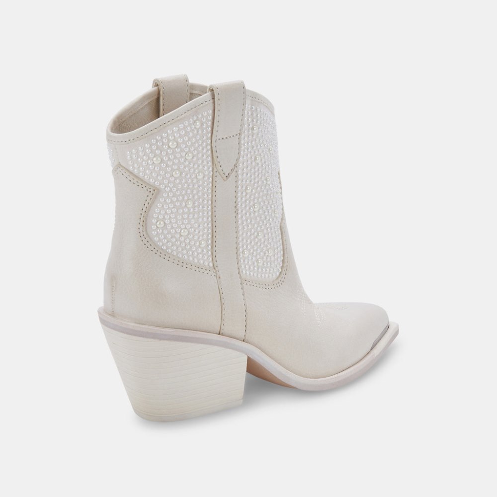 Dolce Vita Nashe Booties Off White Pearls