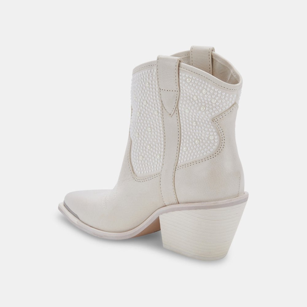 Dolce Vita Nashe Booties Off White Pearls