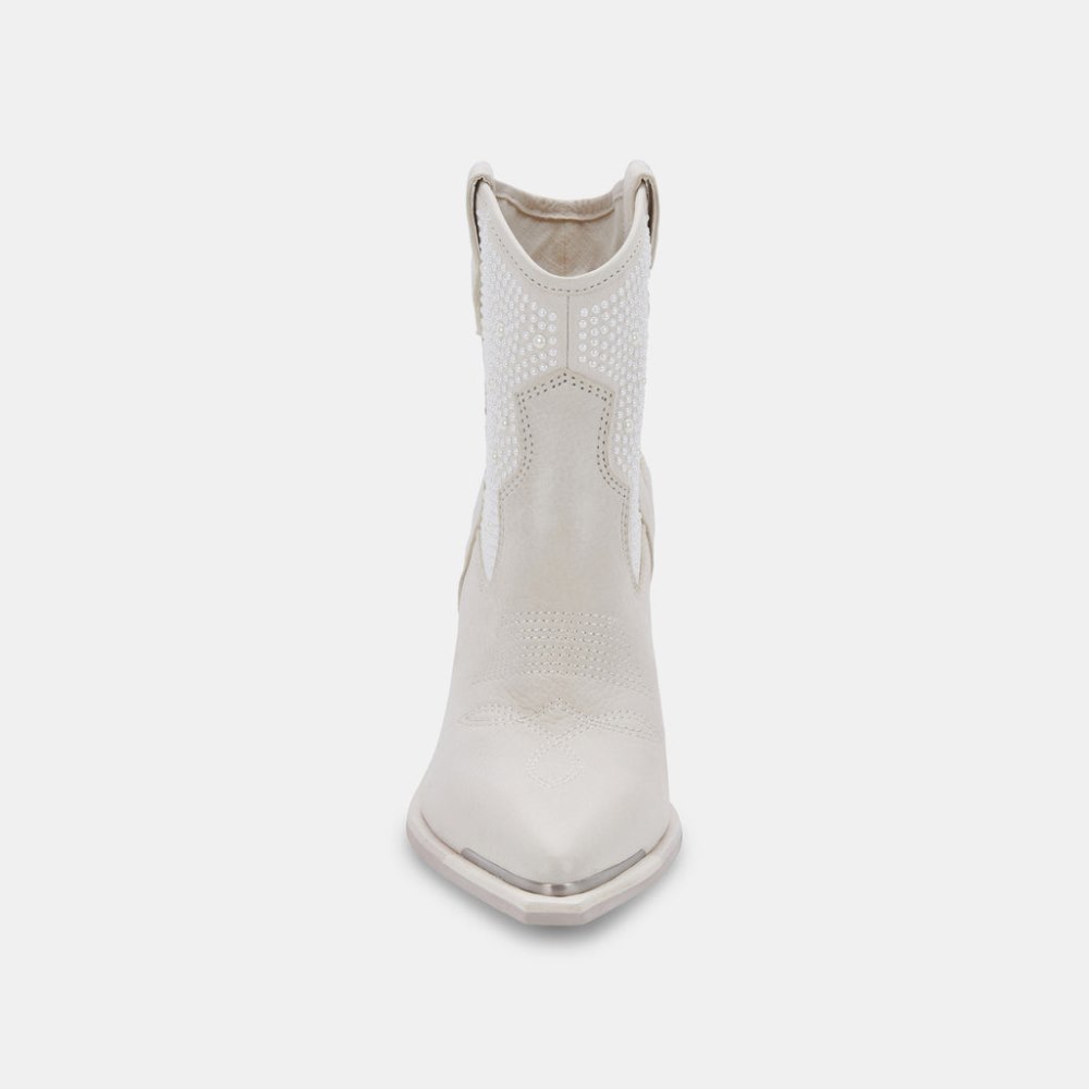 Dolce Vita Nashe Booties Off White Pearls