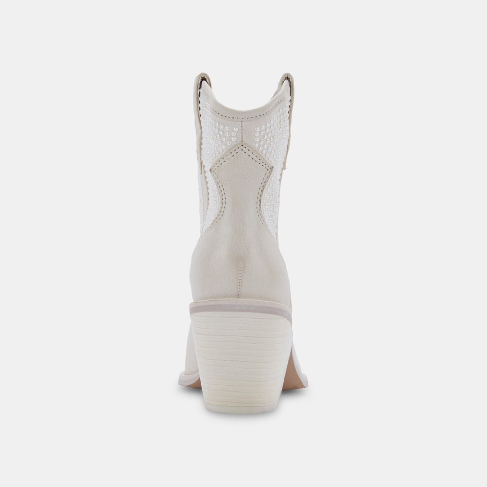 Dolce Vita Nashe Booties Off White Pearls