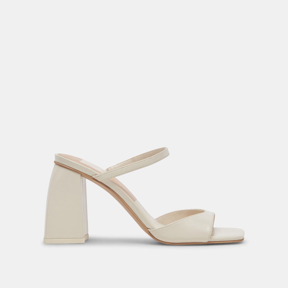 Dolce Vita Jemmy Heels Ivory Crinkle Patent
