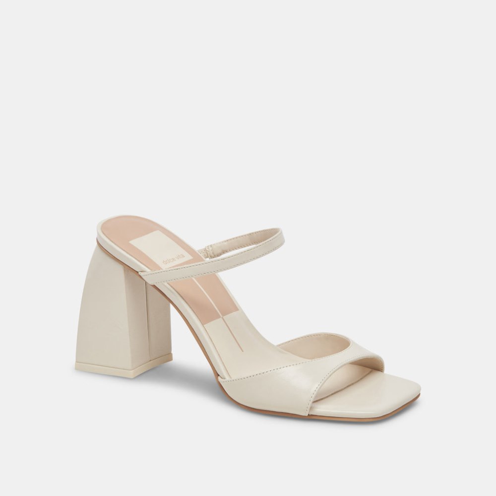 Dolce Vita Jemmy Heels Ivory Crinkle Patent