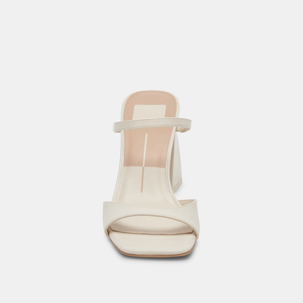 Dolce Vita Jemmy Heels Ivory Crinkle Patent