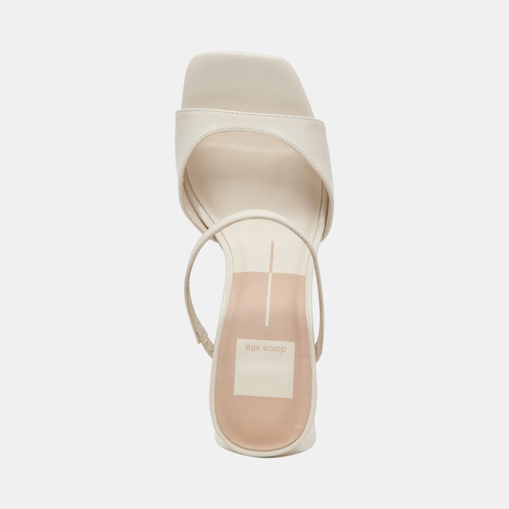 Dolce Vita Jemmy Heels Ivory Crinkle Patent