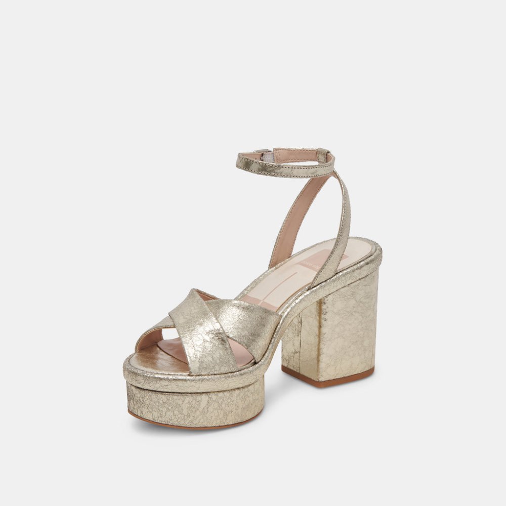 Dolce Vita Laisha Heels Platinum Distressed Leather