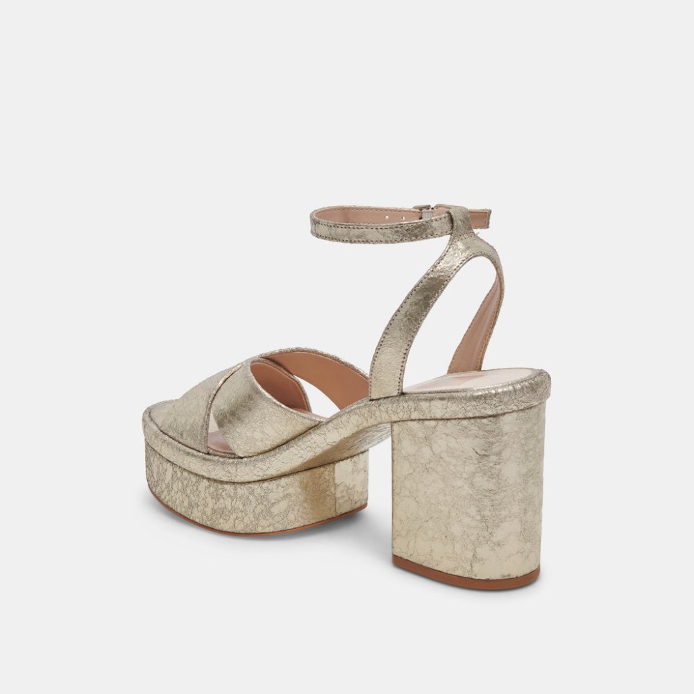 Dolce Vita Laisha Heels Platinum Distressed Leather