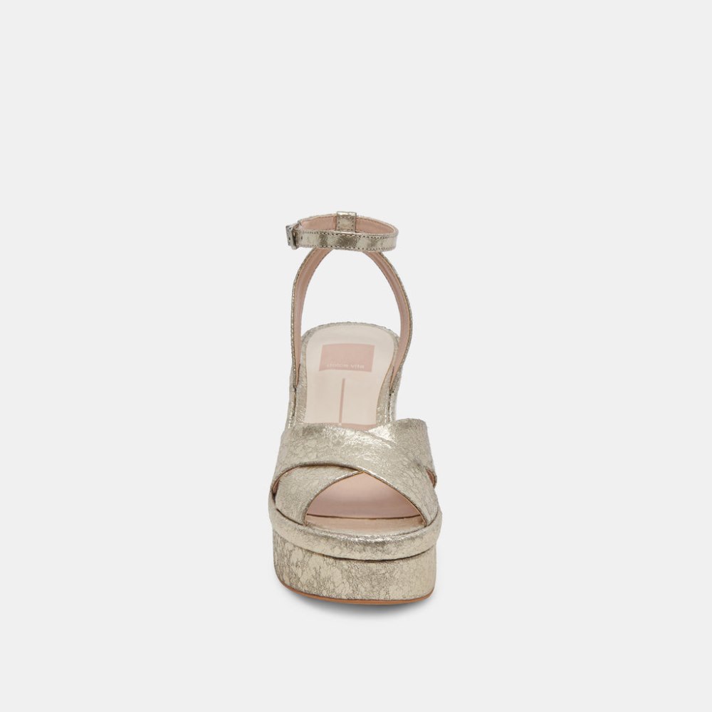 Dolce Vita Laisha Heels Platinum Distressed Leather