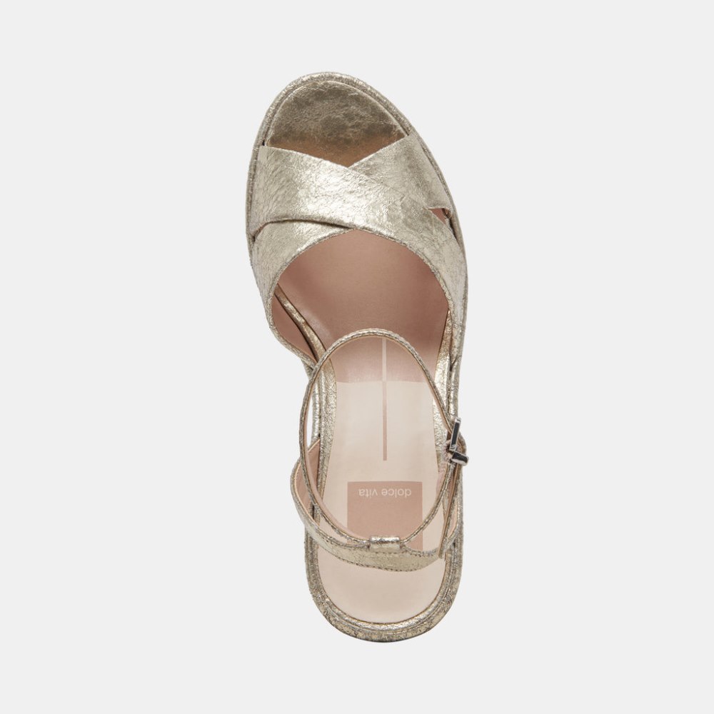 Dolce Vita Laisha Heels Platinum Distressed Leather