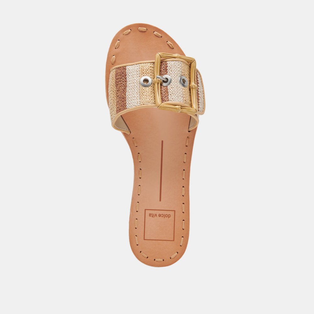 Dolce Vita Dasa Sandals Tan Multi Raffia