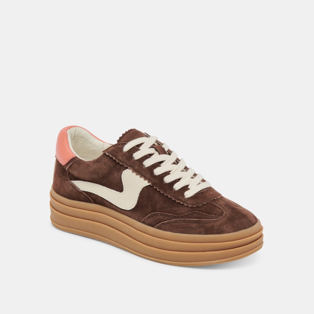 Dolce Vita Notice X Sneakers Dk Brown Suede