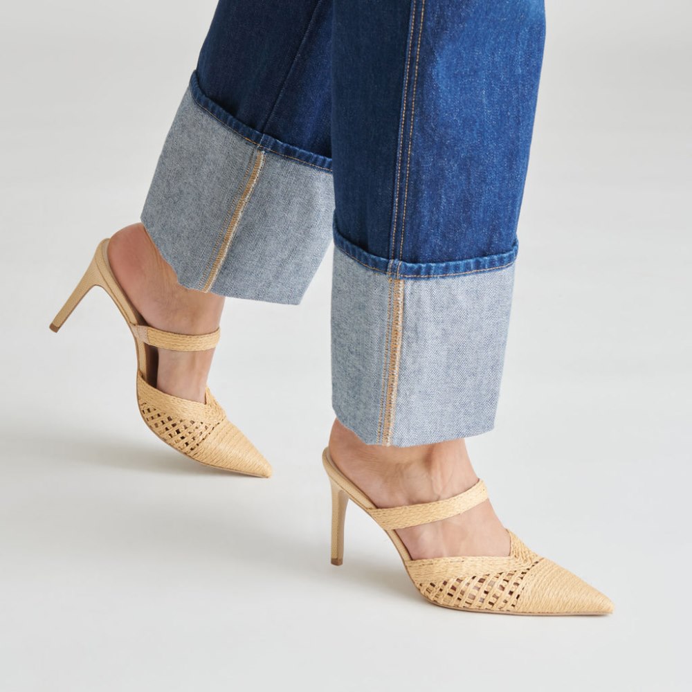 Dolce Vita Kaline Heels Lt Natural Raffia