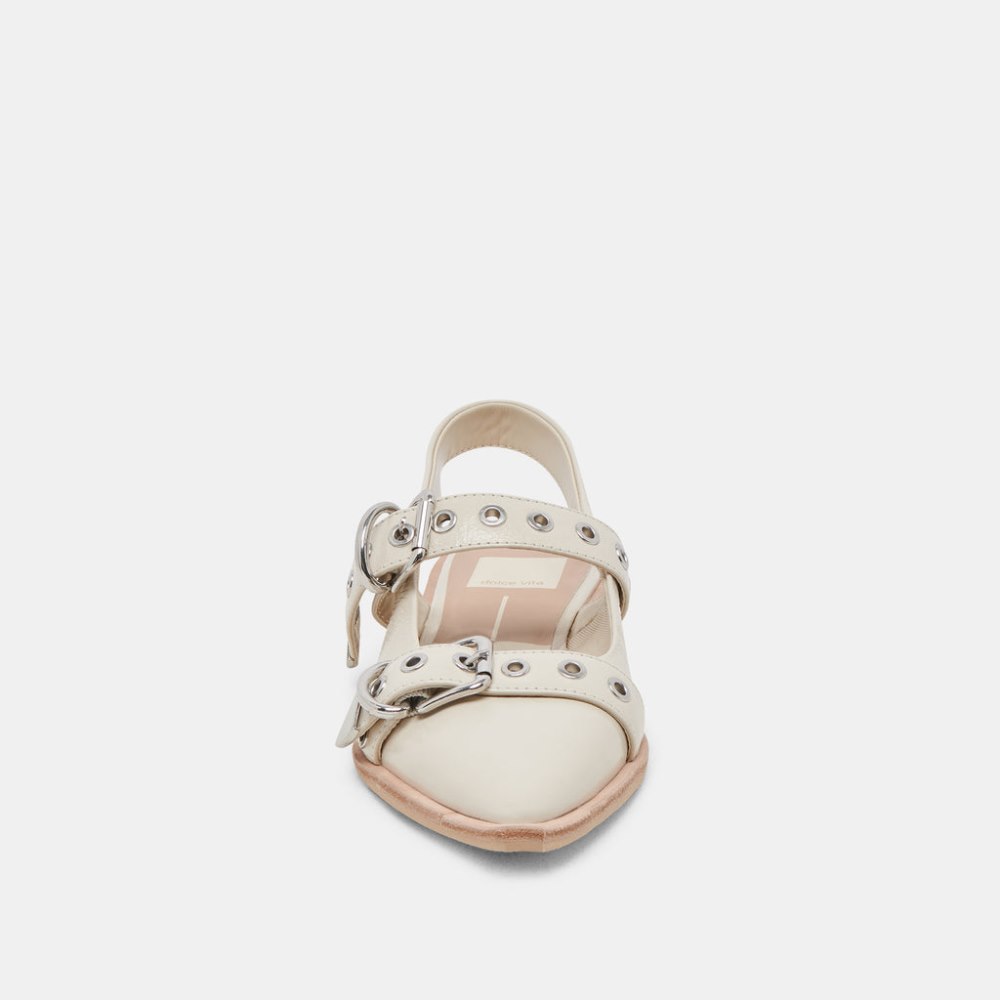 Dolce Vita Labell Flats Ivory Crinkle Patent