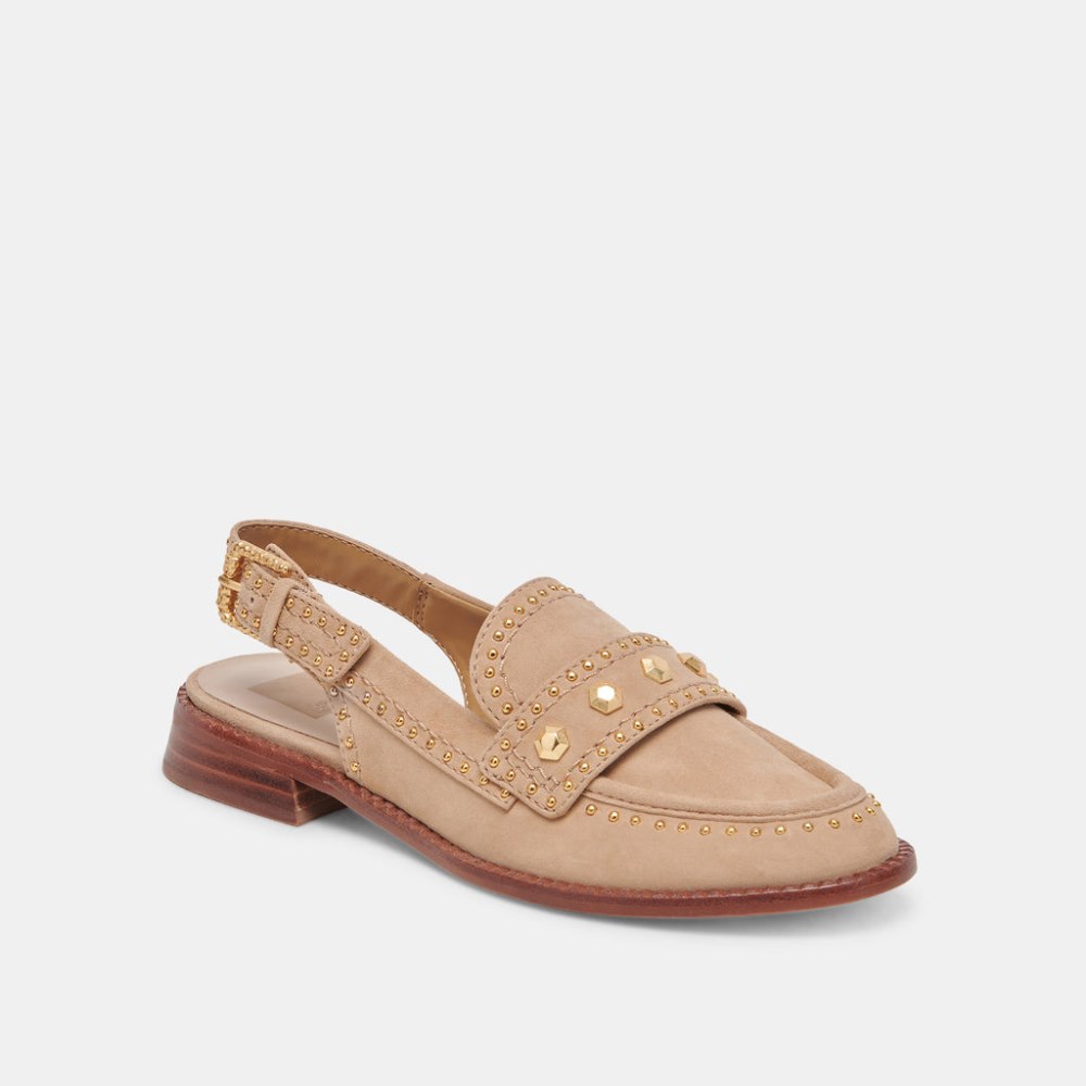 Dolce Vita Hardi Stud Loafers Camel Suede