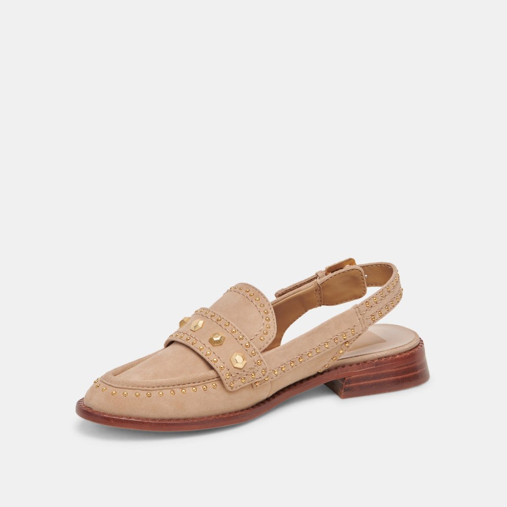 Dolce Vita Hardi Stud Loafers Camel Suede