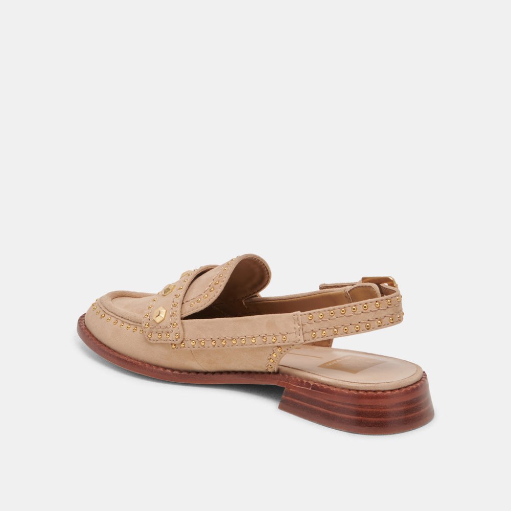Dolce Vita Hardi Stud Loafers Camel Suede