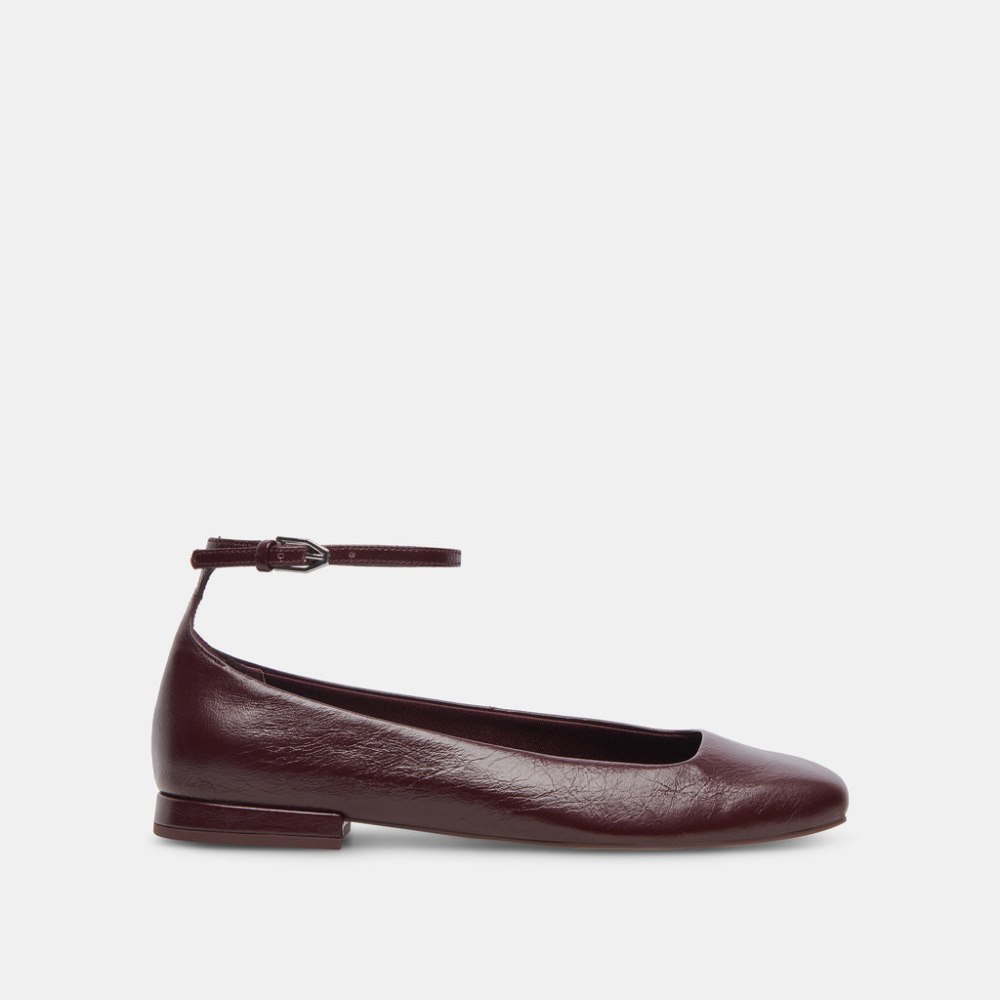 Dolce Vita Ashya Ballet Flats Wine Crinkle Patent