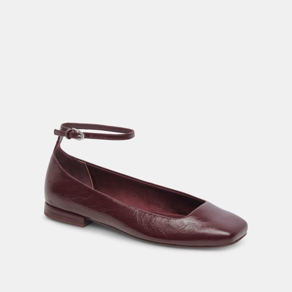 Dolce Vita Ashya Ballet Flats Wine Crinkle Patent