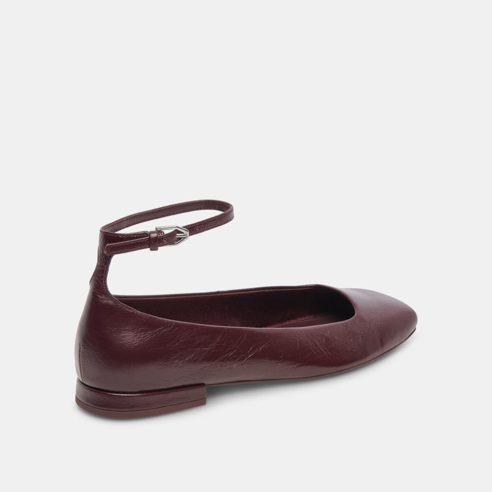 Dolce Vita Ashya Ballet Flats Wine Crinkle Patent