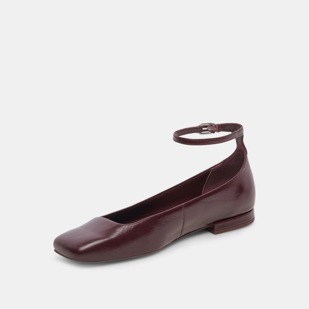 Dolce Vita Ashya Ballet Flats Wine Crinkle Patent