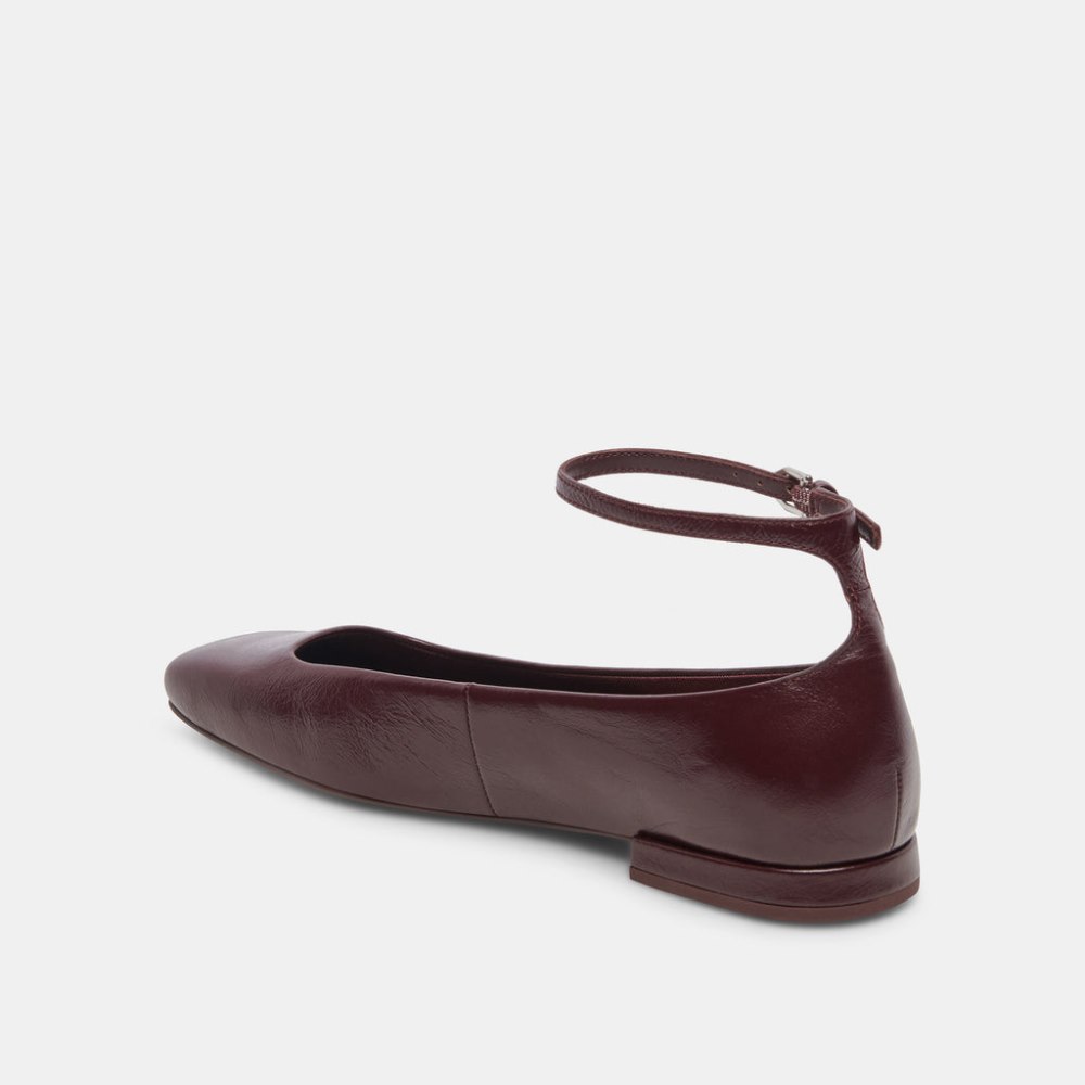 Dolce Vita Ashya Ballet Flats Wine Crinkle Patent