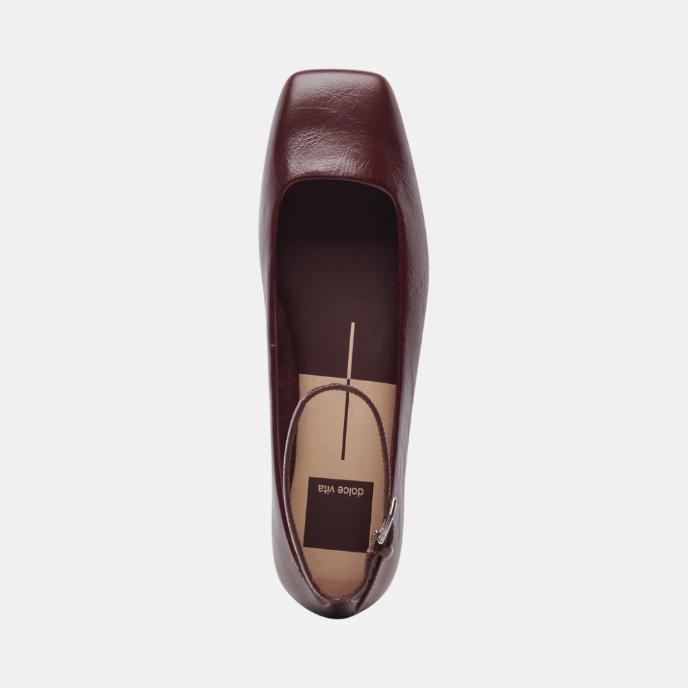 Dolce Vita Ashya Ballet Flats Wine Crinkle Patent