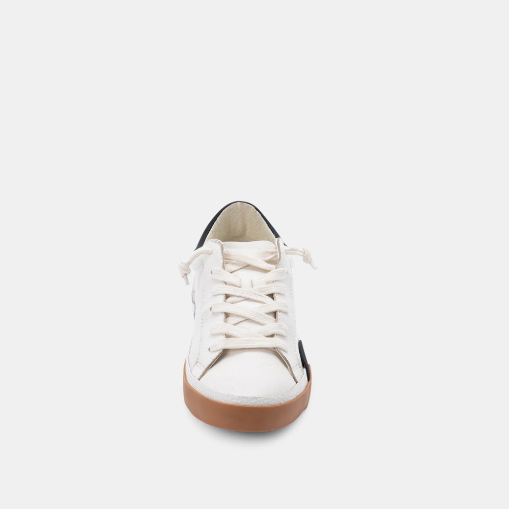 Dolce Vita Zina Wide Sneakers White Black Leather