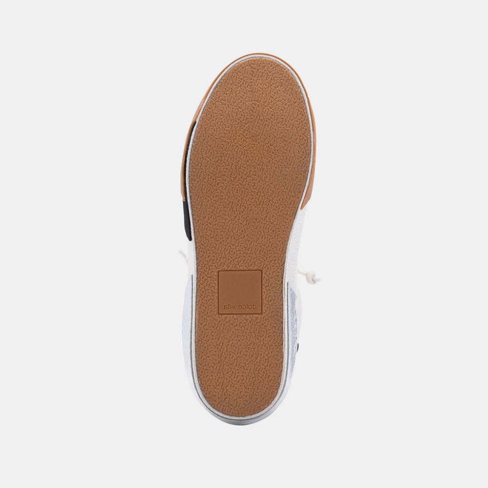 Dolce Vita Zina Wide Sneakers White Black Leather
