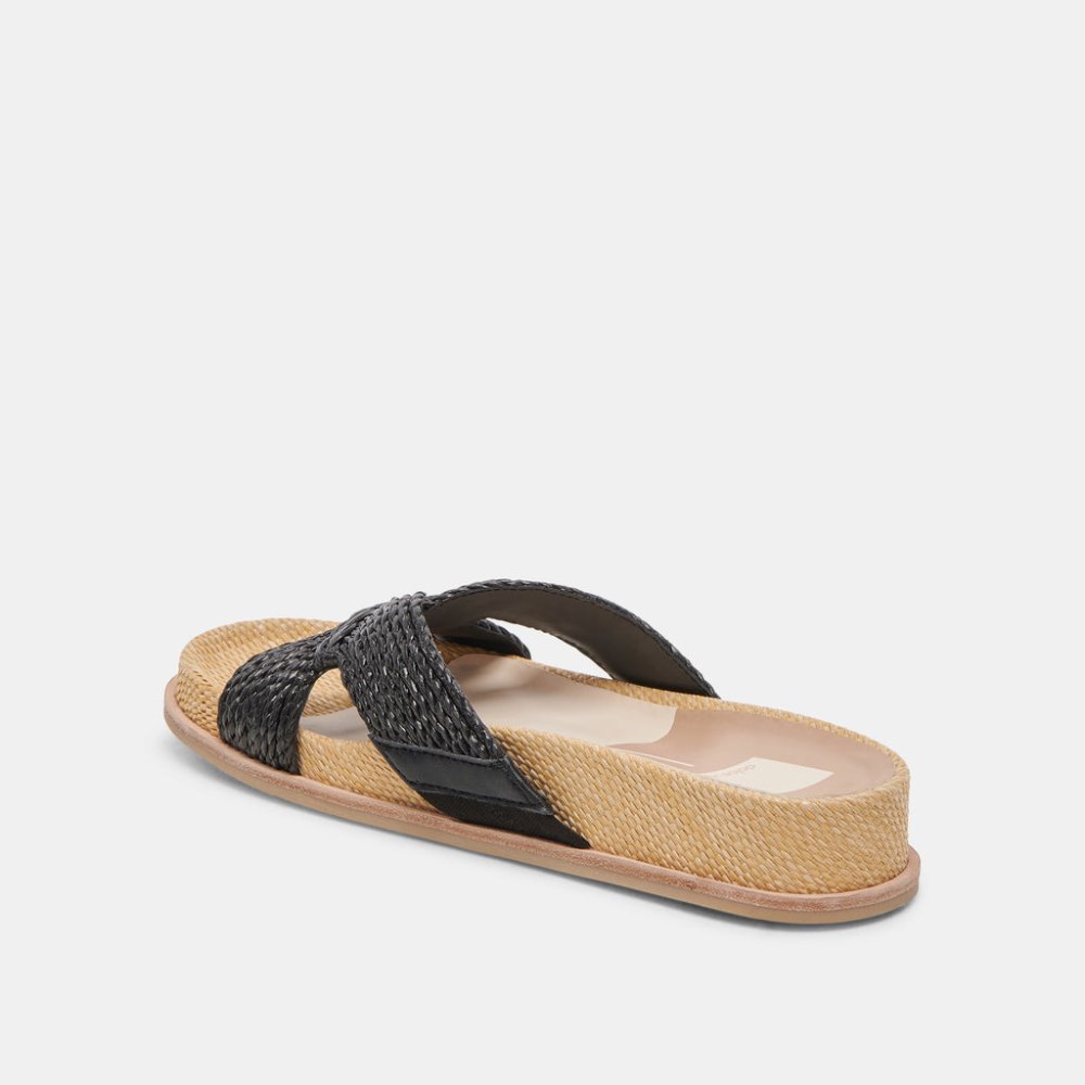 Dolce Vita Selda Wide Sandals Onyx Raffia