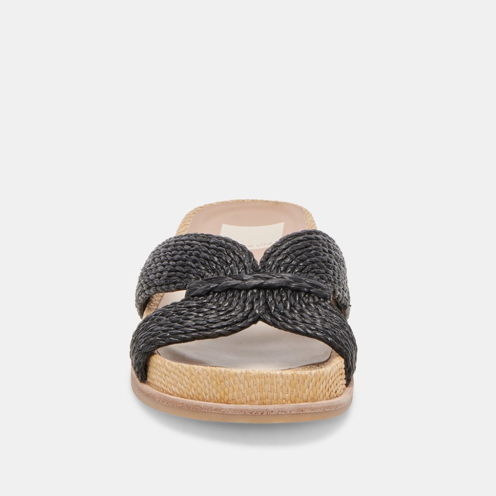 Dolce Vita Selda Wide Sandals Onyx Raffia
