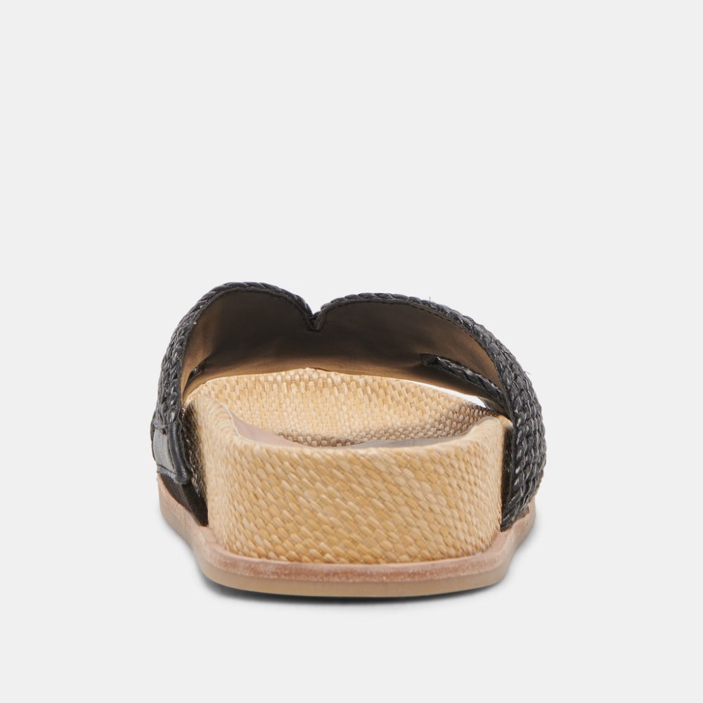 Dolce Vita Selda Wide Sandals Onyx Raffia