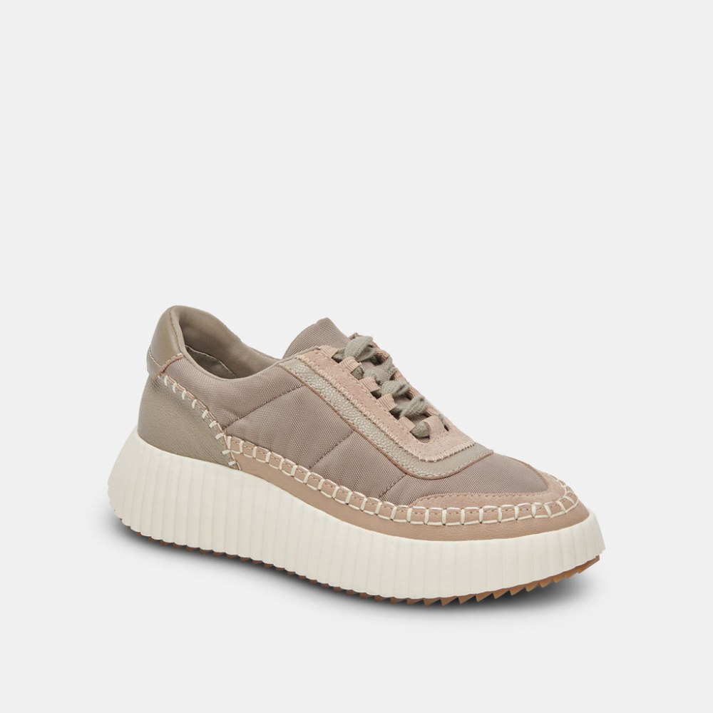 Dolce Vita Dolen Nylon Sneakers Dk Taupe Nylon