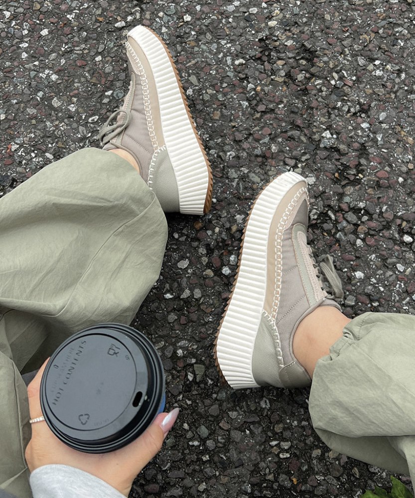Dolce Vita Dolen Nylon Sneakers Dk Taupe Nylon