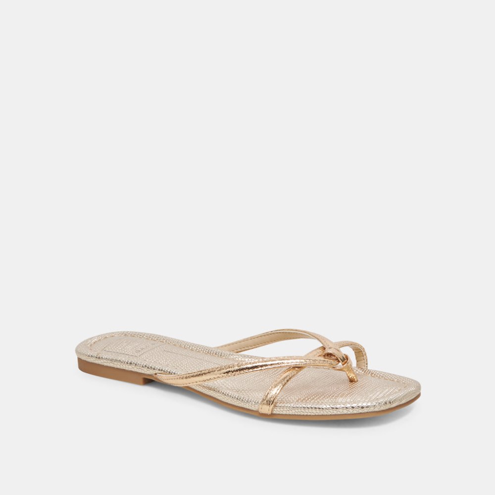 Dolce Vita Lucca Sandals Gold Distressed Stella