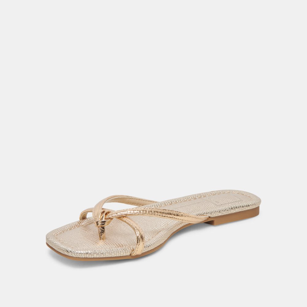 Dolce Vita Lucca Sandals Gold Distressed Stella