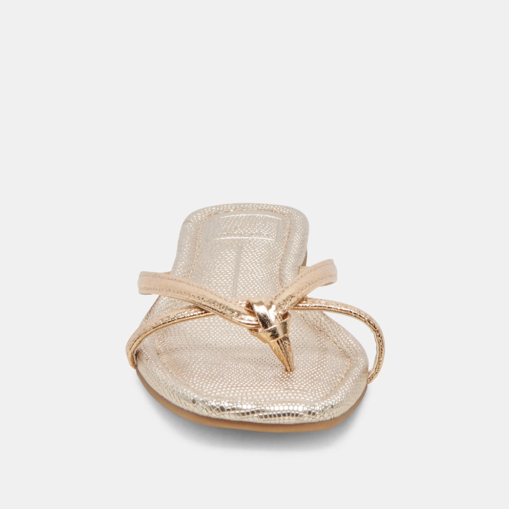 Dolce Vita Lucca Sandals Gold Distressed Stella
