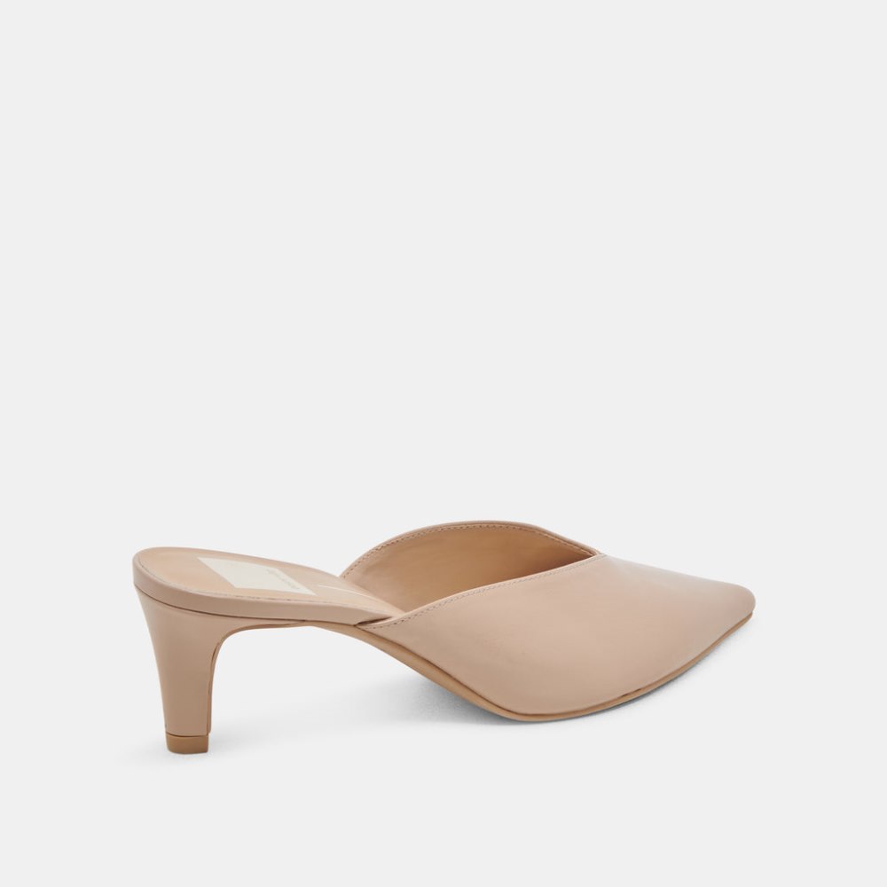Dolce Vita Sarina Heels Beige Crinkle Patent