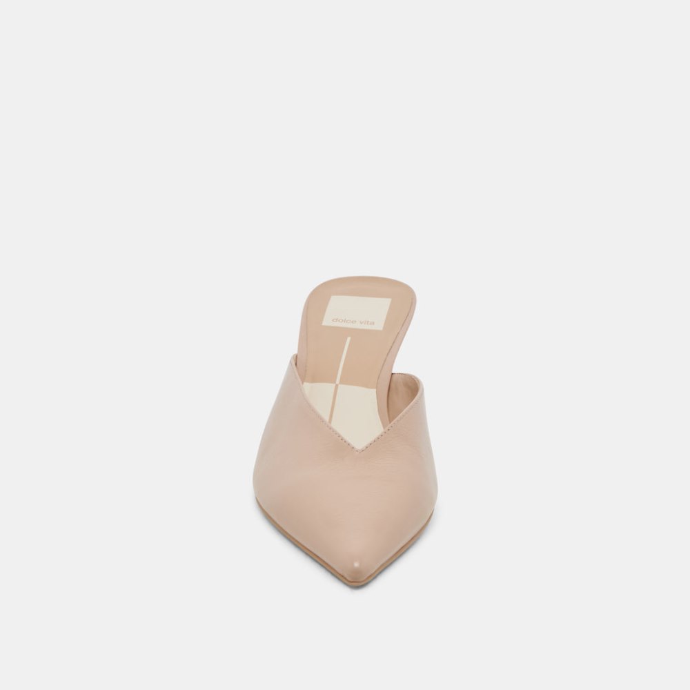 Dolce Vita Sarina Heels Beige Crinkle Patent