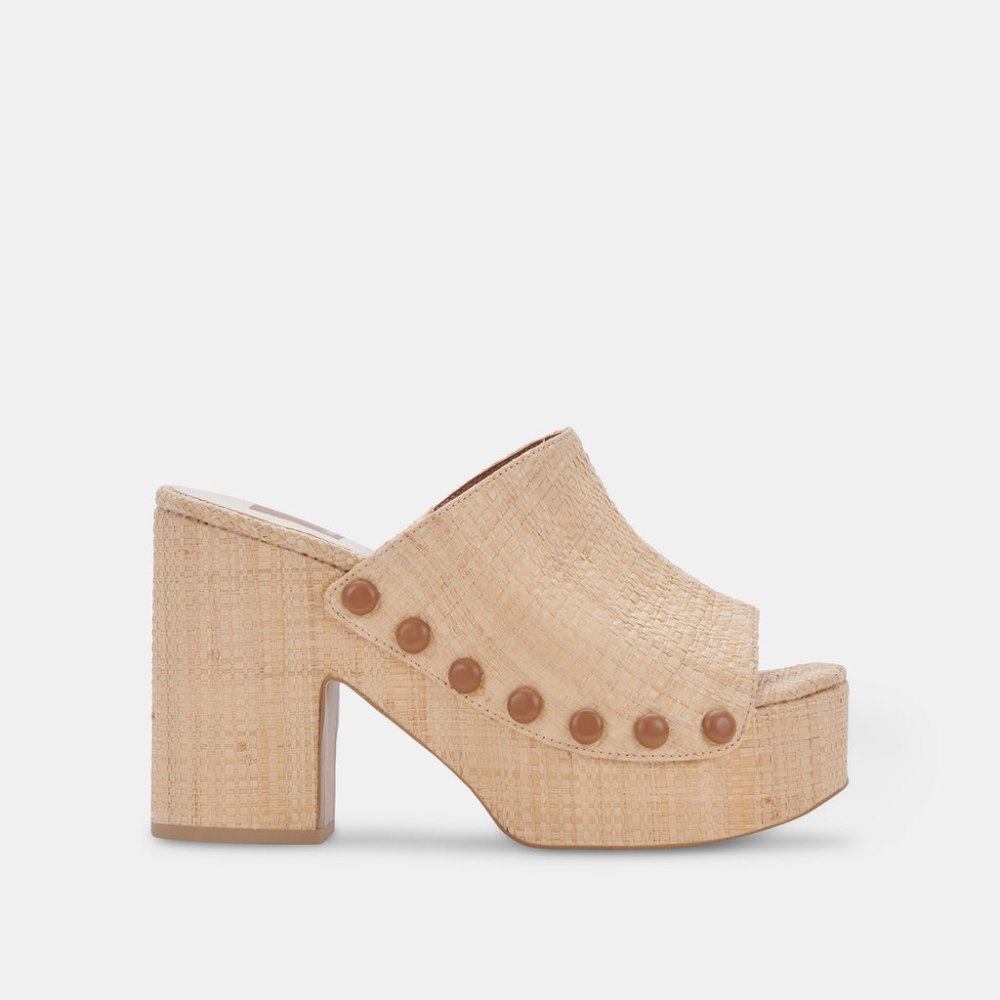 Dolce Vita Emol Heels Lt Natural Raffia