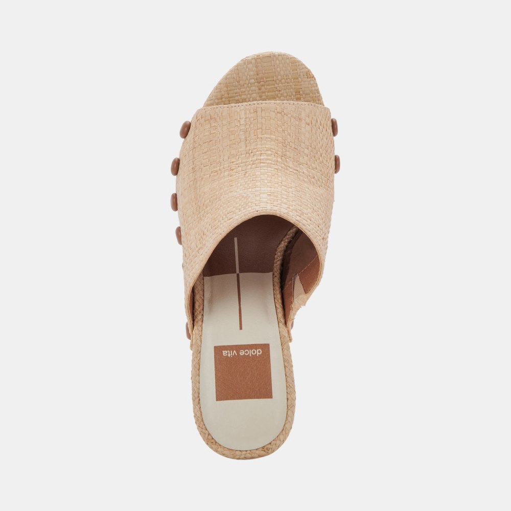 Dolce Vita Emol Heels Lt Natural Raffia