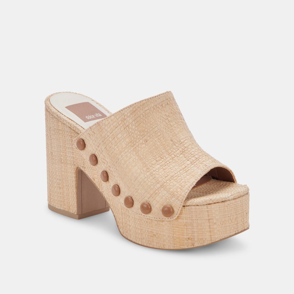 Dolce Vita Emol Heels Lt Natural Raffia