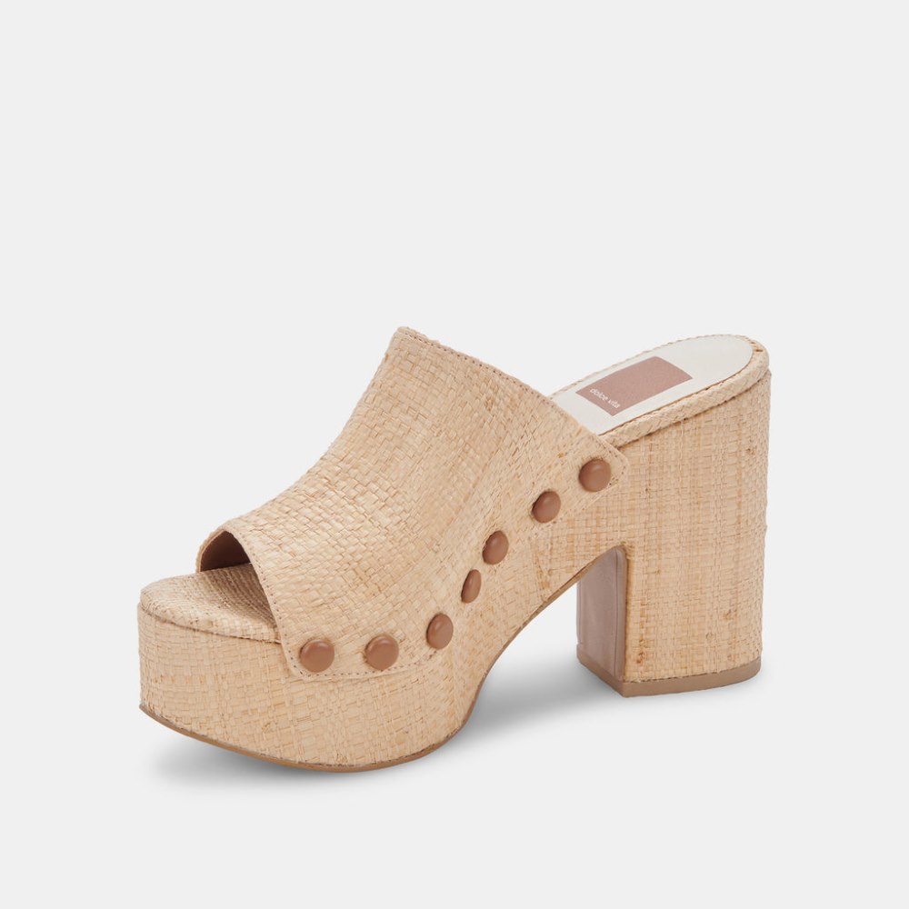 Dolce Vita Emol Heels Lt Natural Raffia