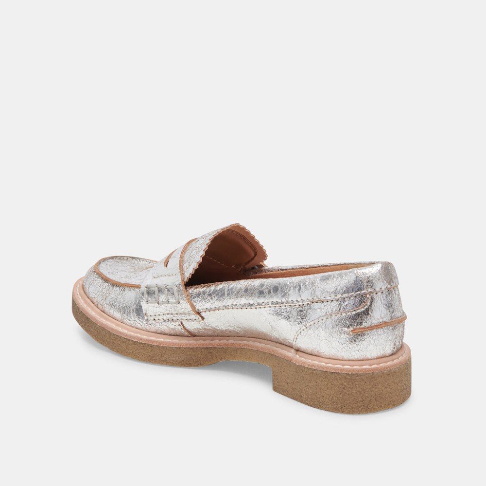Dolce Vita Arabel Loafers Silver Distressed Leather