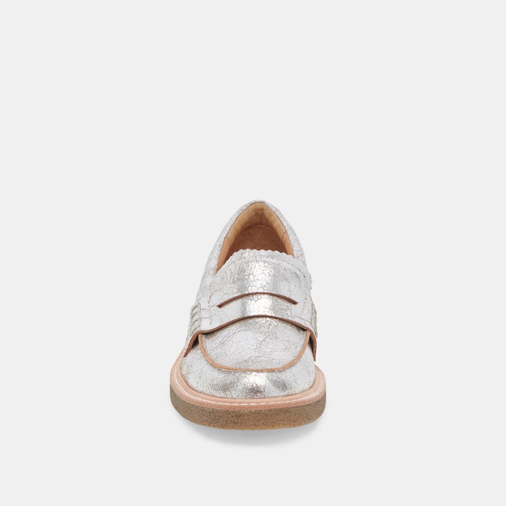 Dolce Vita Arabel Loafers Silver Distressed Leather