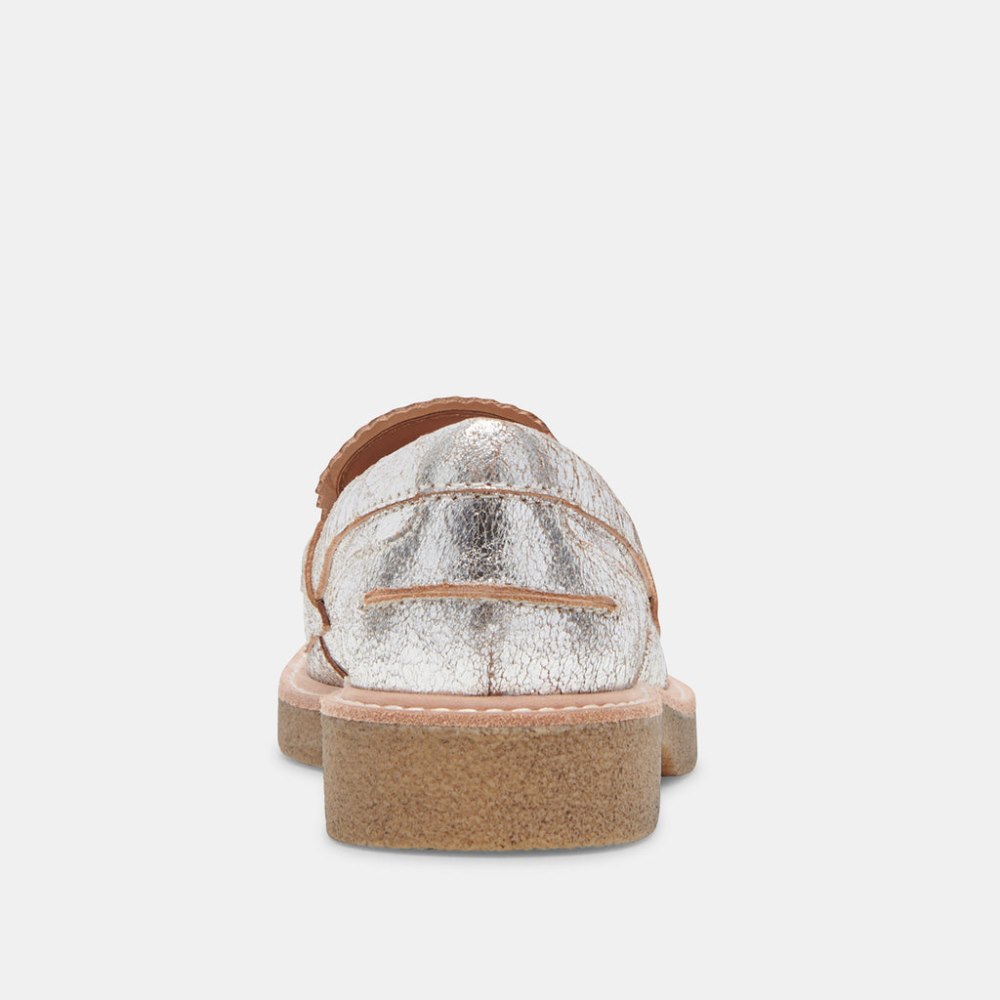 Dolce Vita Arabel Loafers Silver Distressed Leather